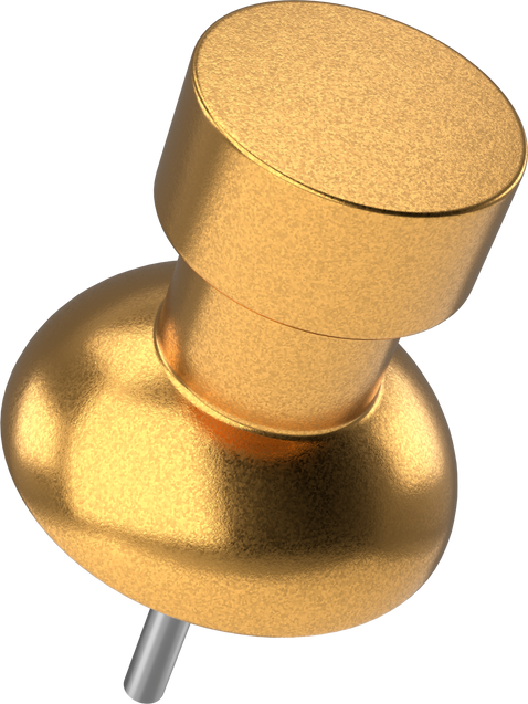3D pin. Push pin. 3D element.